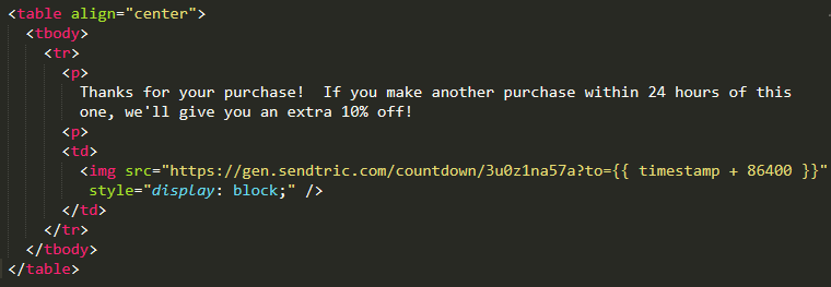 Email Countdown Timer